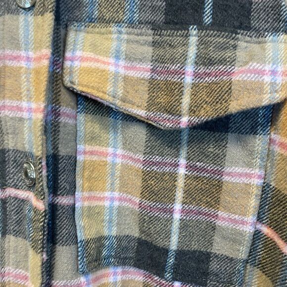 ZARA Women’s Shacket Plaid Flannel Button Down Shirt Jacket S Brown Pink Yellow - Picture 5 of 11